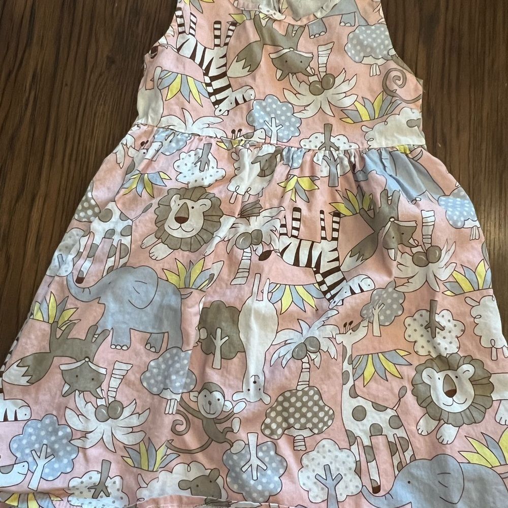 Pink Animal Print Sleeveless Dress 12 months.